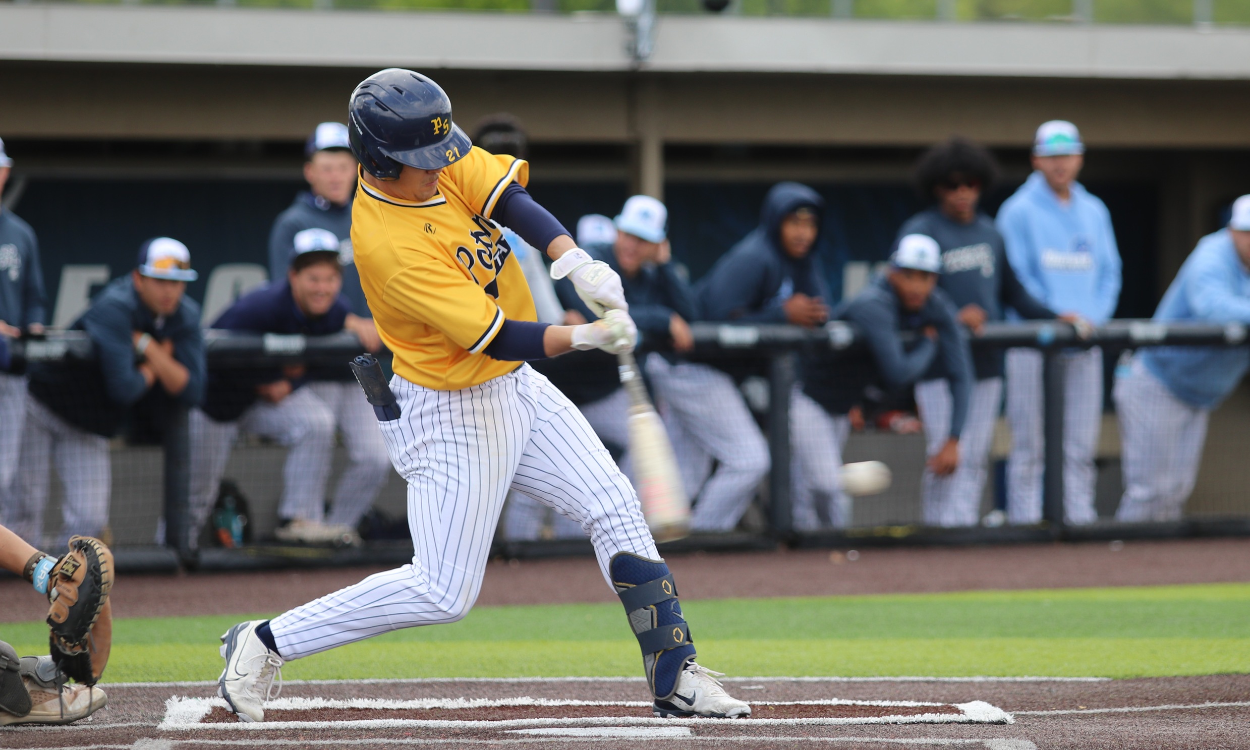 Seth Healy connects for a single in the final game of the Region 20 Championship on Saturday in Bel Air, MD.